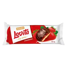 Roshen - Lovita Jelly Cookies Biscuits Strawberry Flavoured Jelly Filling 135g