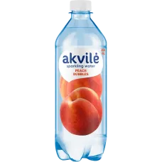 Akvile - Peach Flavour Carbonated Water 600ml