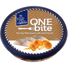 One Bite - Herring Fillet Pieces in Oil with Chanterelle 210g