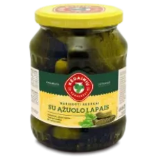 Kedainiu Konservai - Pickled Cucumbers with Oak leaves 660g