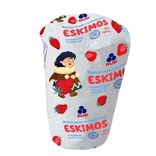 Eskimo - Plombyr Ice Cream with Pieces of Strawberries and Strawberry Jam in Wafer Cup 130ml